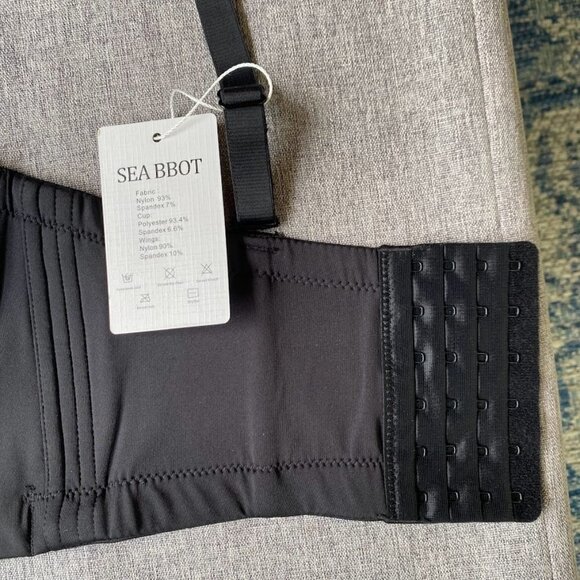 Longline Strapless Bra Full Coverage Seamless Bustier Bra, 32C - Picture 8 of 9